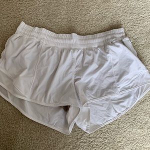 White Lululemon shorts